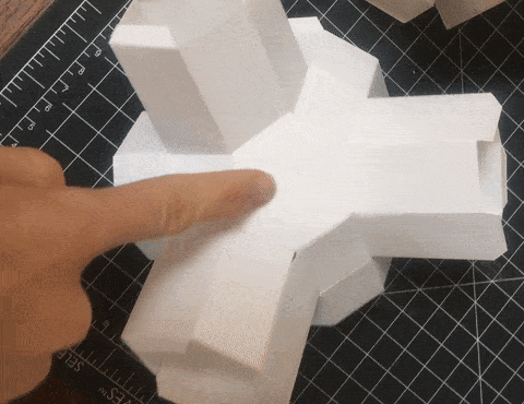 paper folding pushed by finger
