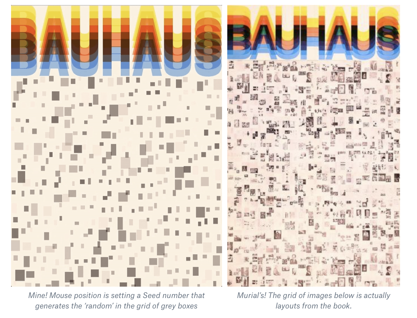 original bauhaus graphic and programmatic recreation side by side
